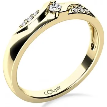 Prsten Couple, Moderní zásnubní prsten Peyton, žluté zlato se zirkony, vel. 57, prům. 18.1 mm, 585-68-1-4249.0Z00.0.57.001