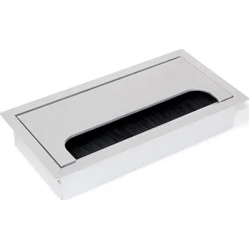 Nábytkové kování Hliníková obdélníková průchodka 159x80mm – matný elox (5 ks)