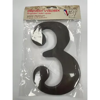 Číslo 3 velké hnědé – výška 180 mm
