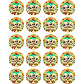 Jedlá dekorace na dort Jedlý papír Zamilovaní ptáčci (mini obrázky)