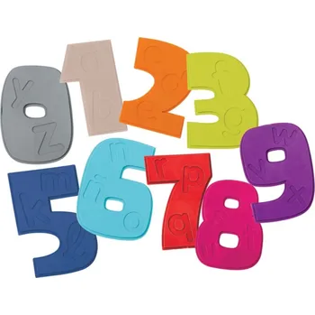 Protiskluzová podložka MSV protiskluzové přísavky ve tvaru čísel, barevné, SBS kaučuk, 10 ks