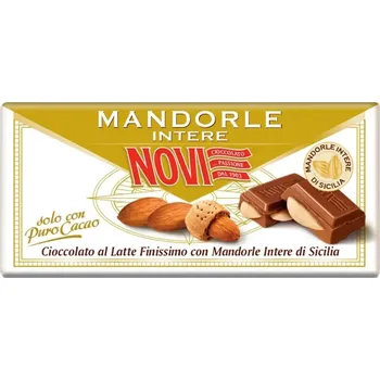 Čokoláda Italská čokoláda NOVI 100 g mléčná mandlová (Mléčná čokoláda s celými mandlemi 100g)