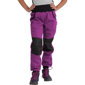 Dívčí kalhoty Dětské softshellové kalhoty s fleecem Street Unuo Strong, Ostružinová Velikost: 116-122