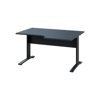 Psací stůl ORK 28 - 146 stůl kancelářský, rohový, pravý, kovová podnož černá, deska 25 mm, široký 1400 mm, antracit