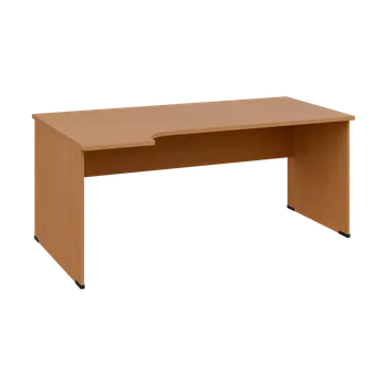 Psací stůl ORL 28 - 184 stůl kancelářský, rohový, levý, dřevěná podnož, deska 25 mm, široký 1800 mm, buk royal