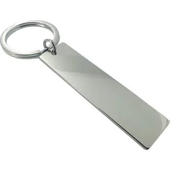 Klíčenka s plochým obdélníkovým přívěskem Stříbrná