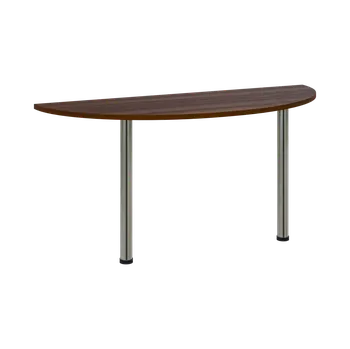 Stolová podnož OJC 2 - 16 přístavba jednací, kovová podnož chrom, síla desky 25 mm, široká 1600 mm, ořech královský