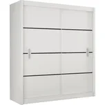 Skříň RINAME 203 s posuvnými dveřmi, bílá/černá +možnost VÝNOSU + vyzvednutí ZDARMA