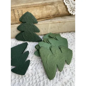 Vánoční ozdoba Sapaimport Výsek z ručního papíru - vánoční stromek zelený 36 ks