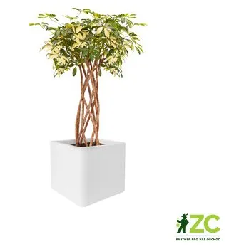 Obal na květináč Obal Pure Soft Brick Wheels - white 50 cm