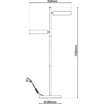 Lampička Näve LED stojací lampa Tessa černá/béžová 165 cm Touchdim CCT 2 světla. - Hlava - Ø 23 cm, výška 5 cm; Ø základny 28 cm černá, béžová 2 x 10,5 W LED - Doprava zdarma