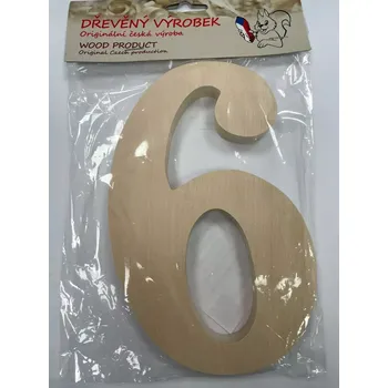 Číslo 6 velké přírodní – výška 180 mm