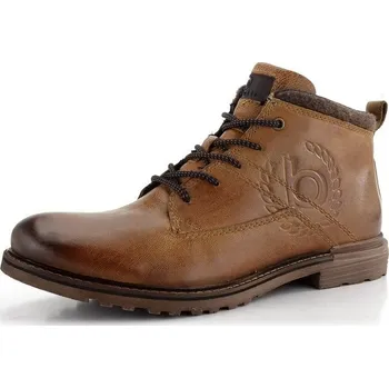 Pánská zimní obuv Bugatti šněrovací kotník koňakový 321-A0U3P-3200 - 43 | P688826