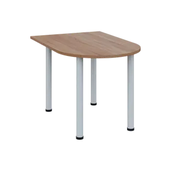 Stolová podnož OJV 28 - 12 přístavba jednací, kovová podnož bílá, síla desky 25 mm, široká 1200 mm, dub bardolino