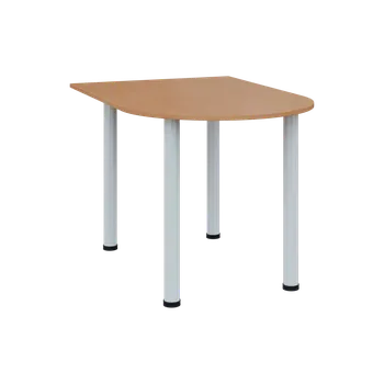 Stolová podnož TJ 8 - 12 přístavba jednací, kovová podnož bílá, síla desky 18 mm, široká 1200 mm, buk royal