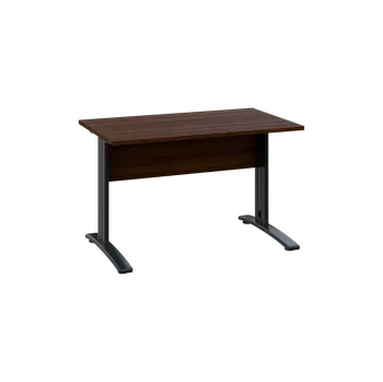 Psací stůl OPK 27 - 12 stůl kancelářský, kovová podnož černá, deska 25 mm, široký 1200 mm, ořech královský