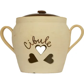 Hrnec hrnec na cibuli 1L světlý - kameninový cibulák (ruční výroba)