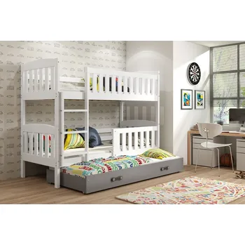 Dětská postel FN Patrová postel s přistýlkou Kuba bílá/grafit