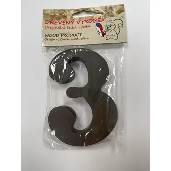 Číslo 3 střední hnědé – výška 100 mm