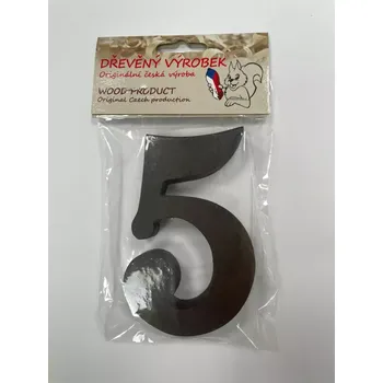 Číslo 5 střední hnědé – výška 100 mm