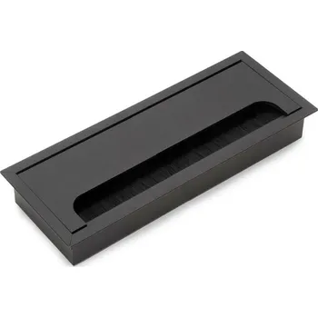 Nábytkové kování Hliníková obdélníková průchodka 269x80mm – černá (5 ks)