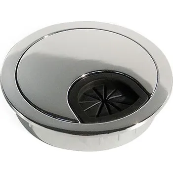 Kulatá průchodka Ø60 mm – chrom (8 ks)