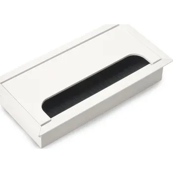 Nábytkové kování Hliníková obdélníková průchodka 159x80mm – bílá (5 ks)