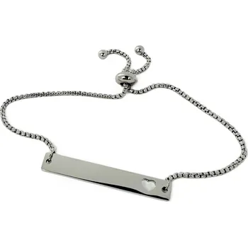 Náramek Náramek s ploškou s vyříznutým srdcem Stříbrná