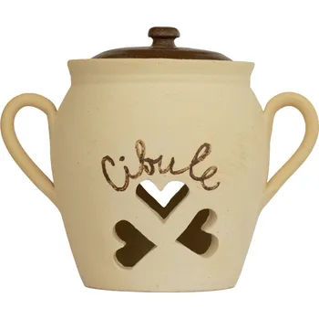 Hrnec hrnec na cibuli 0,5L světlý - kameninový cibulák (ruční výroba)