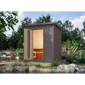 Sauna Finská sauna KARIBU HYTTI 1 Šedá Varianta: finská sauna KARIBU HYTTI 1 (97703) terragrau LG4123