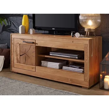 Televizní stolek Dubový televizní stolek I do obývacího pokoje SUNDBY dub divoký
