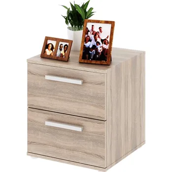 police Skříňka nízká úzká se 2 zásuvkami TEBING, dub sonoma + vyzvednutí ZDARMA