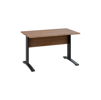 Psací stůl OPK 27 - 14 stůl kancelářský, kovová podnož černá, deska 25 mm, široký 1400 mm, dub bardolino