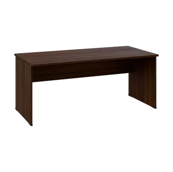 Psací stůl OPL 28 - 18 stůl kancelářský, dřevěná podnož, deska 25 mm, široký 1800 mm, ořech královský