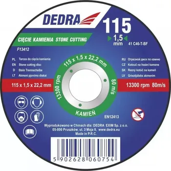 Řezný kotouč 115x3,0x22,2 kotouč na řezání kamene DEDRA F13413