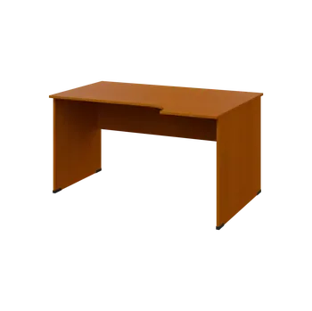 Psací stůl TR 8 - 144 stůl kancelářský, rohový, pravý, dřevěná podnož, deska 18 mm, široký 1400 mm, třešeň šumavská