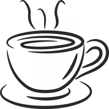 Obraz Samolepka na stěnu Drukart šálek černá 35x35 cm