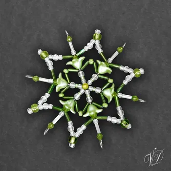 Vánoční ozdoba Vánoční korálková hvězda 0325 (PEVNÁ A NEREZ) Christmas bead ornament (Vánoční hvězda z korálků - Korálková hvězdička a vločka - Hvězdy a hvězdičky z korálků - Christmas bead star)