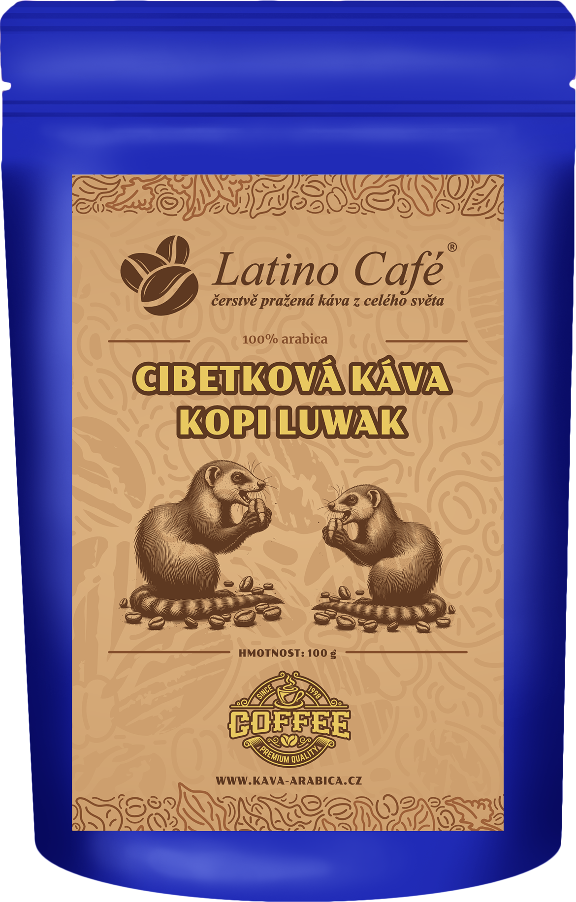 Latino Café Cibetková káva - Kopi Luwak Varianta: zrnková 50g