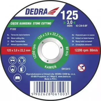 Řezný kotouč 125x3,2x22,2 kotouč na řezání kamene DEDRA F1352