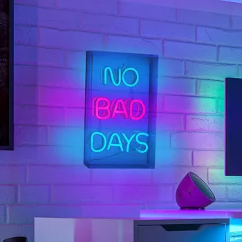 Lampička Näve Nástěnné svítidlo LED No Bad Days, čiré, 30x18 cm plast USB RGB přehledně LED 5 W celkem - Doprava zdarma