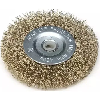 Drátěný kartáč Kartáč drátěný okružní mosazný 100mm, průměr otvoru 12.7mm DEDRA F33-100