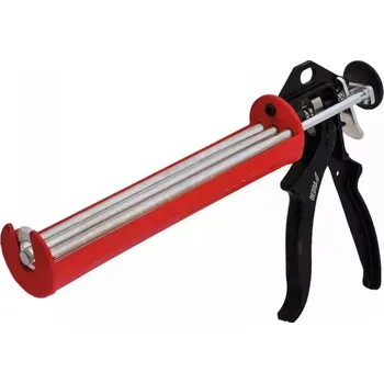 Vytlačovací pistole Skeletový vymačkávač tub, rotačná tuba, trojitá vodicí lišta dohusté hmoty DEDRA 1201-05