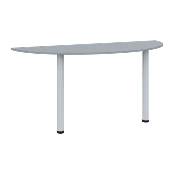Stolová podnož TJC - 160 přístavba jednací, kovová podnož bílá, síla desky 18 mm, široká 1600 mm, šedá