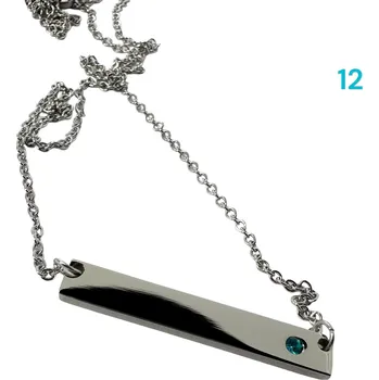 Náhrdelník Náhrdelník s horizontálním přívěskem se zirkonem Modrá/Modrý zirkon