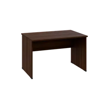 Psací stůl OPL 28 - 12 stůl kancelářský, dřevěná podnož, deska 25 mm, široký 1200 mm, ořech královský