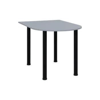 Stolová podnož TJ 8 - 12 přístavba jednací, kovová podnož černá, síla desky 18 mm, široká 1200 mm, šedá