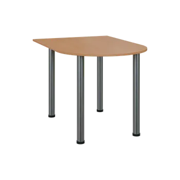 Stolová podnož TJ 8 - 12 přístavba jednací, kovová podnož chrom, síla desky 18 mm, široká 1200 mm, buk royal
