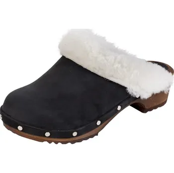 Dámská zdravotní obuv Buxa Zateplené dřeváky s kožíškem PF2 - Černá Velikost: 35