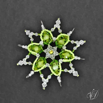 Vánoční ozdoba Vánoční korálková hvězda 0324 - 3D (PEVNÁ A NEREZ) Christmas bead ornament (Vánoční hvězda z korálků - Korálková hvězdička a vločka - Hvězdy a hvězdičky z korálků - Christmas bead star)